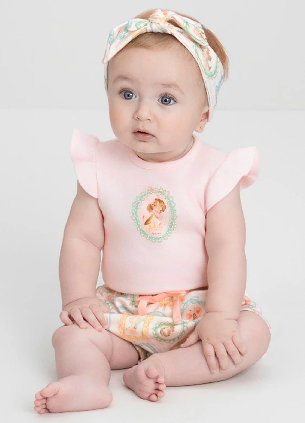 Up Baby - Conjunto Comfy Bebê com Body e Short Rosa