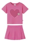 Malwee Kids - Conjunto Coração & Avião com Glitter Rosa Claro - variação: Rosa