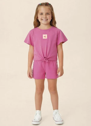 Malwee Kids - Conjunto Corações com Amarração Rosa - MALWEE KIDS