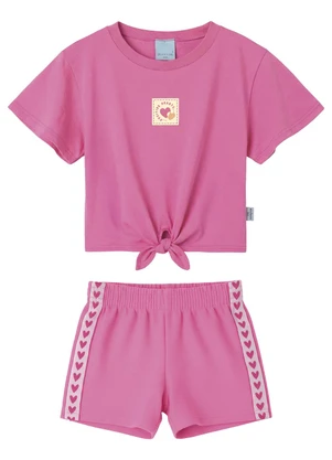 Malwee Kids - Conjunto Corações com Amarração Rosa - MALWEE KIDS