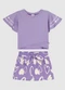 Malwee Kids - Conjunto Corações com Transpasse Preto - variação: Roxo