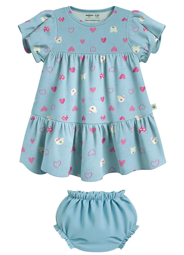 Malwee Kids - Conjunto Corações em Cotton Azul 1