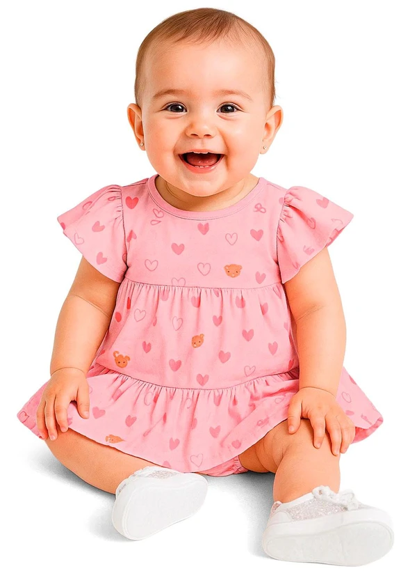 Malwee Kids - Conjunto Corações em Cotton Rosa 1