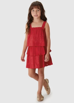 Carinhoso - Conjunto Corações em Puff Menina Vermelho - CARINHOSO