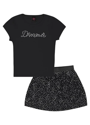 Pulla Bulla - Conjunto Cotton Leve Preto - PULLA BULLA
