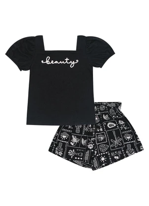 Pulla Bulla - Conjunto Cotton Leve Preto - PULLA BULLA