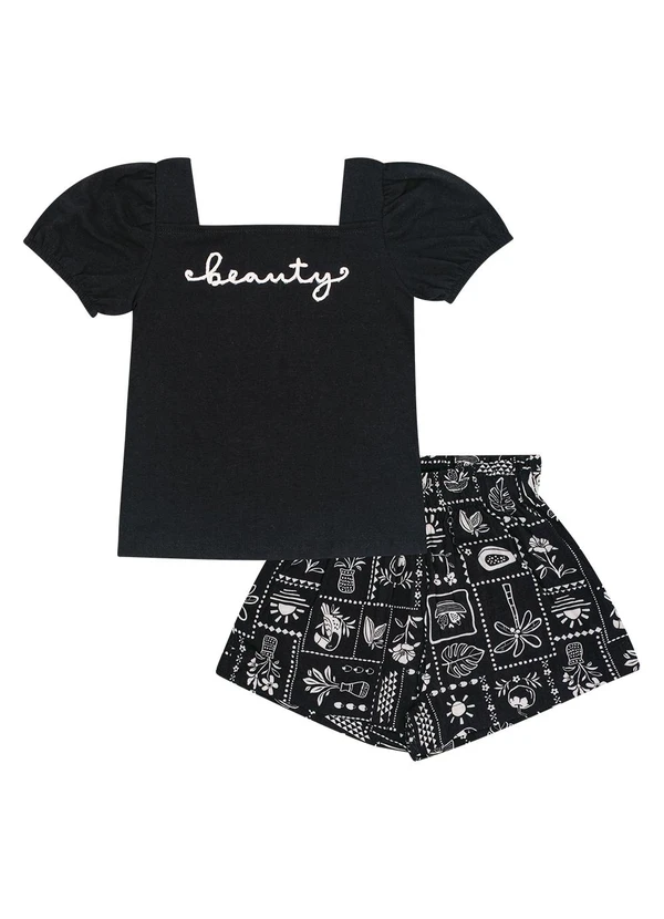 Pulla Bulla - Conjunto Cotton Leve Preto