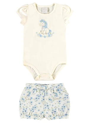 Pulla Bulla - Conjunto Cotton Leve Trabalhado Bege - PULLA BULLA