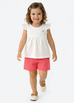 Pulla Bulla - Conjunto Cotton Leve Trabalhado Bege - PULLA BULLA