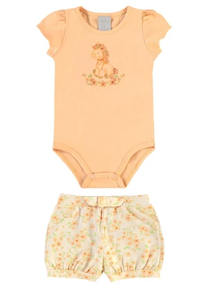 Pulla Bulla - Conjunto Cotton Leve Trabalhado Laranja - PULLA BULLA
