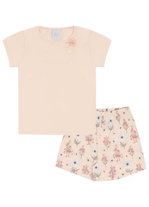 Pulla Bulla - Conjunto Cotton Leve Trabalhado Rosa - PULLA BULLA