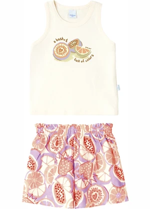 Malwee Kids - Conjunto Cropped Basket Full Of Colors Off White - MALWEE KIDS