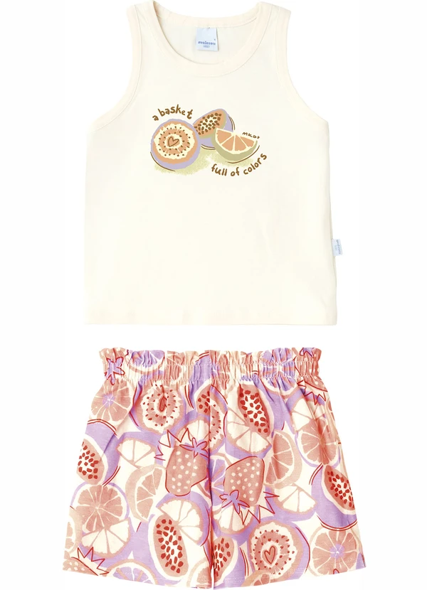 Malwee Kids - Conjunto Cropped Basket Full Of Colors Off White