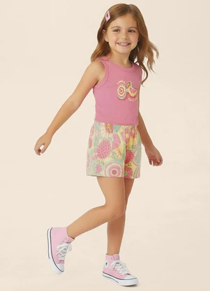 Malwee Kids - Conjunto Cropped Basket Full Of Colors Rosa - MALWEE KIDS