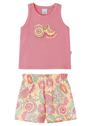 Malwee Kids - Conjunto Cropped Basket Full Of Colors Rosa - MALWEE KIDS