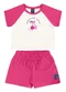 Bee Loop - Conjunto Cropped Cerejinha e Short Branco - variação: Bege
