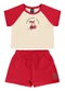 Bee Loop - Conjunto Cropped Cerejinha e Short Branco - variação: Bege