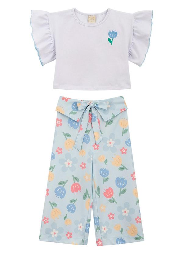 Amada - Conjunto Cropped e Calça Pantacourt Branco