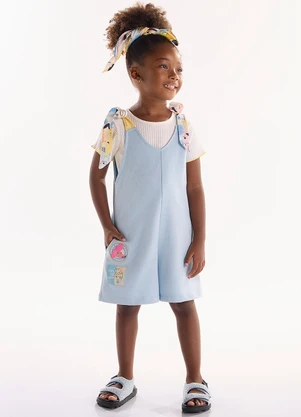 Três e Já - Conjunto Cropped e Macaquinho Bege - TRÊS E JÁ