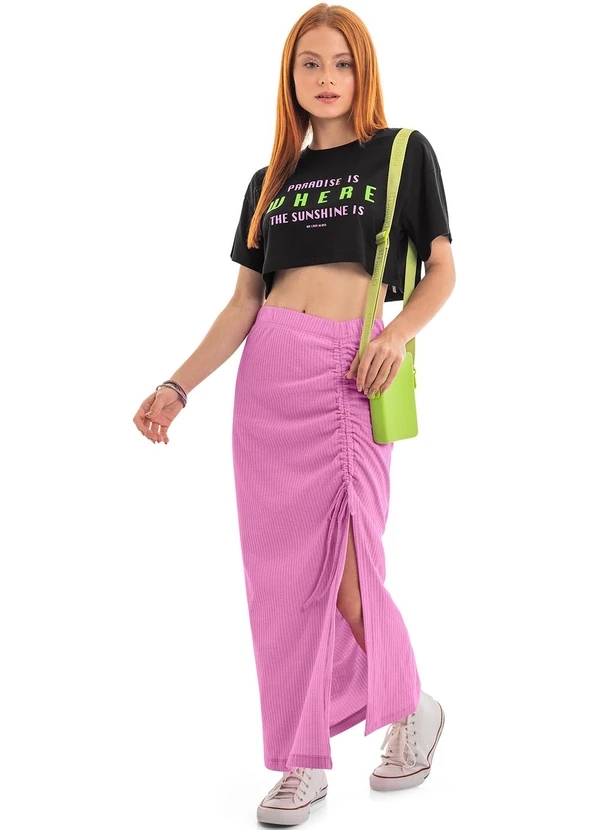 Gloss - Conjunto Cropped e Saia Infantil Preto