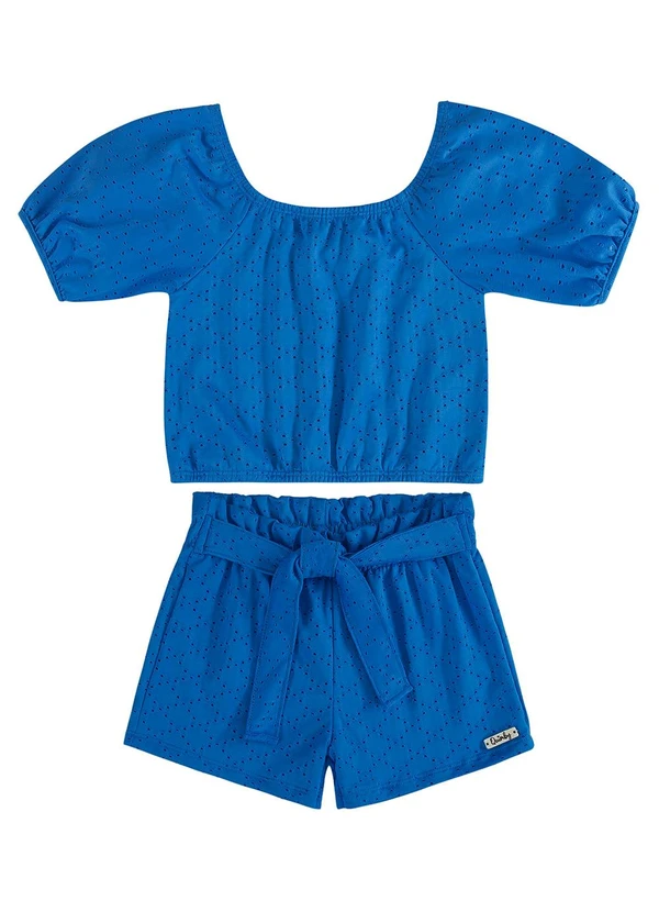 Quimby - Conjunto Cropped e Short Clochard Azul 2