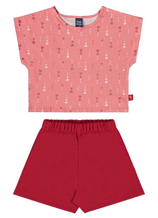 Bee Loop - Conjunto Cropped e Short Menina Rosa