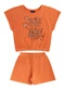 Guloseima - Conjunto Cropped e Short Ribana Guloseima Laranja - variação:  