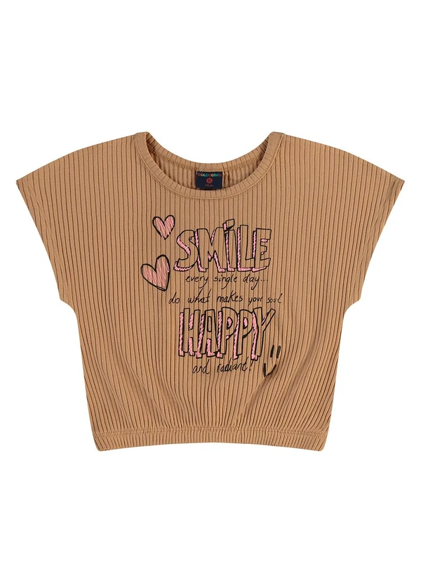 Guloseima - Conjunto Cropped e Short Ribana Marrom 2