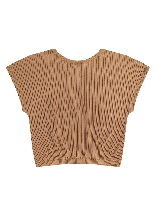 Guloseima - Conjunto Cropped e Short Ribana Marrom 3