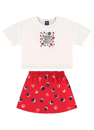 Bee Loop - Conjunto Cropped e Short-Saia Bege - BEE LOOP