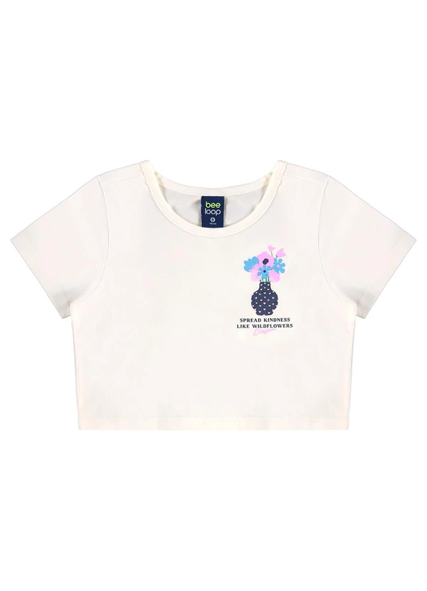 Bee Loop - Conjunto Cropped e Short-Saia Floral Bege 3