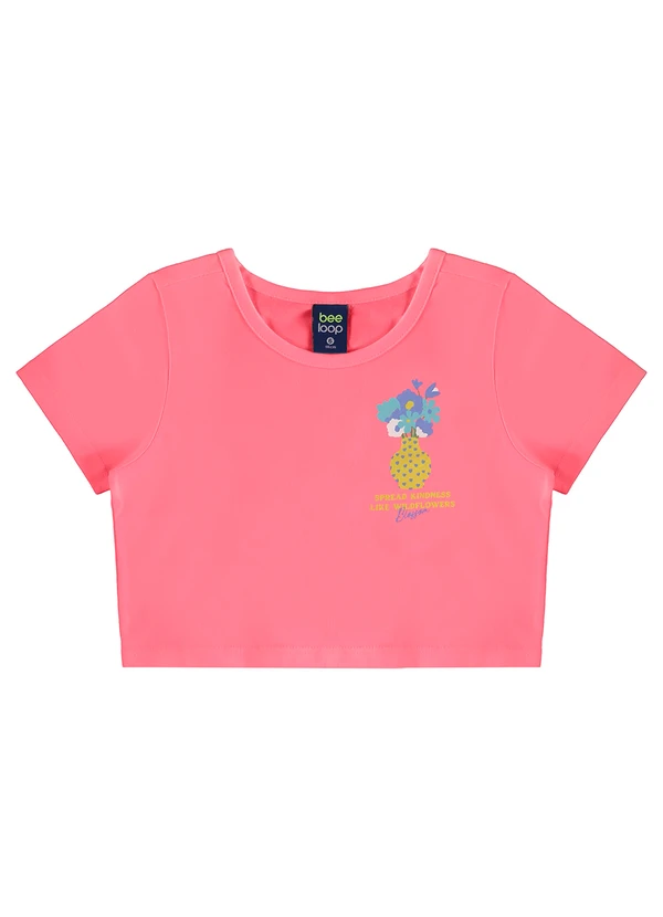Bee Loop - Conjunto Cropped e Short-Saia Floral Rosa 3