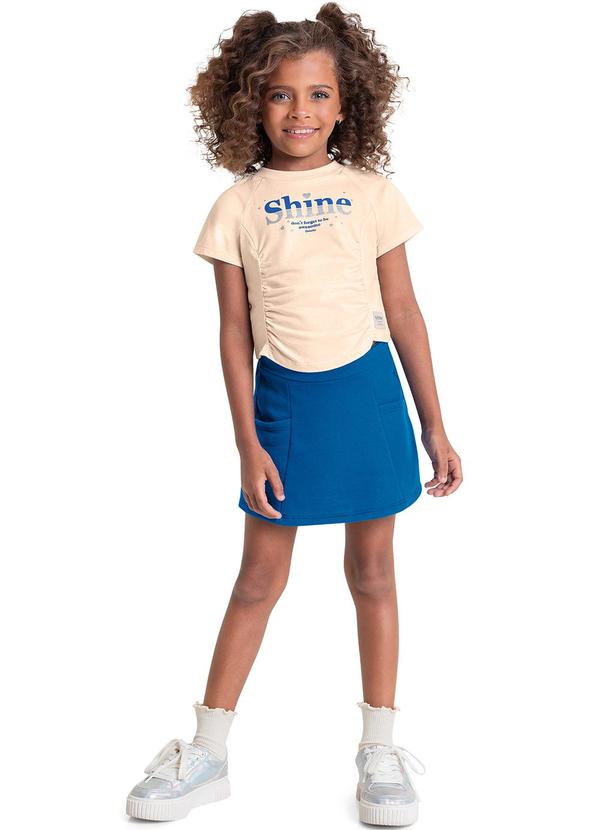 Quimby - Conjunto Cropped e Short-Saia Infantil Bege