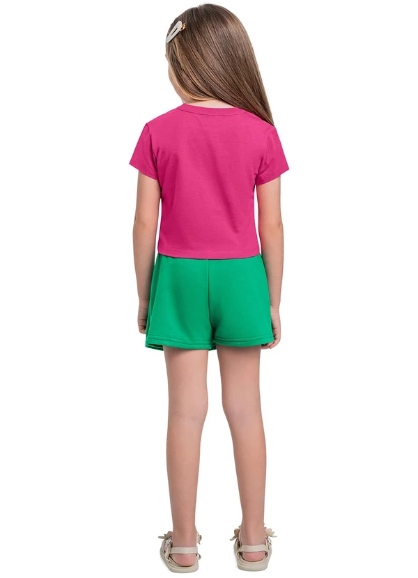 Bee Loop - Conjunto Cropped e Short-Saia Rosa 2