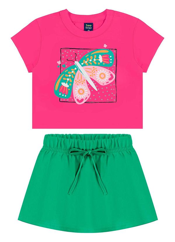 Bee Loop - Conjunto Cropped e Short-Saia Rosa 3