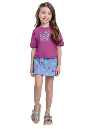 Bee Loop - Conjunto Cropped e Short-Saia Roxo - BEE LOOP