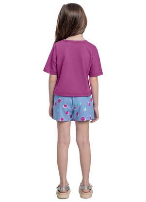 Bee Loop - Conjunto Cropped e Short-Saia Roxo - BEE LOOP