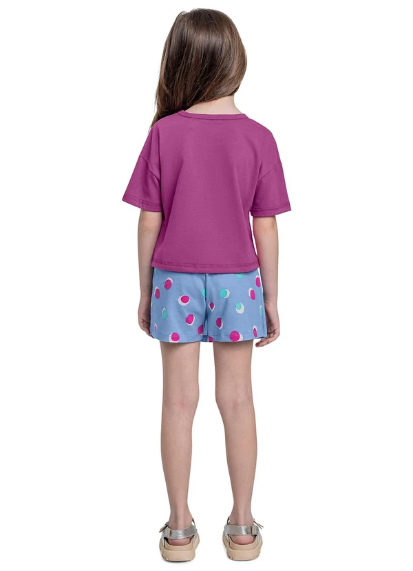 Bee Loop - Conjunto Cropped e Short-Saia Roxo 2