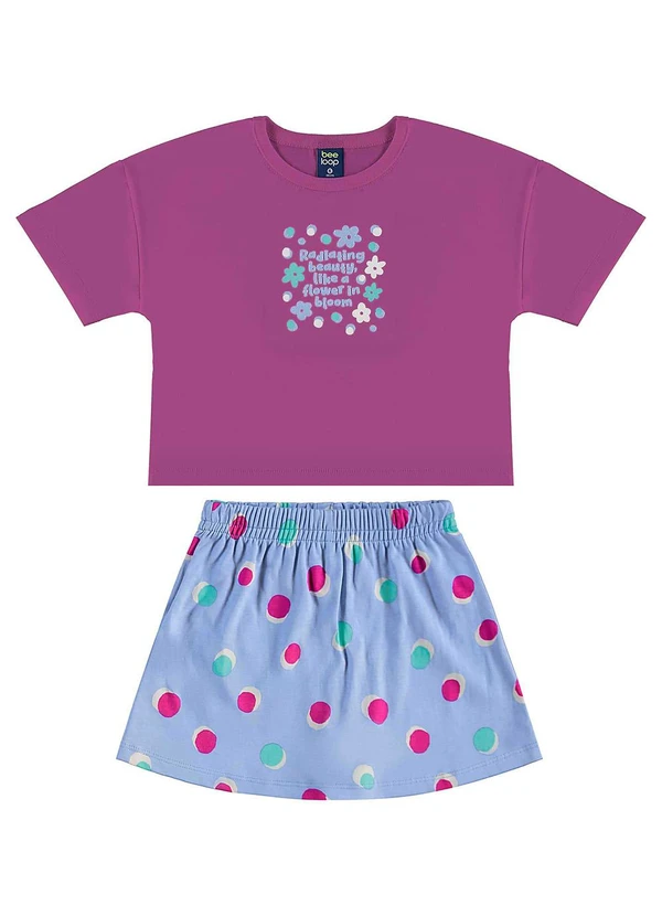 Bee Loop - Conjunto Cropped e Short-Saia Roxo 3