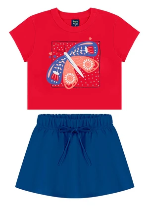 Bee Loop - Conjunto Cropped e Short-Saia Vermelho - BEE LOOP