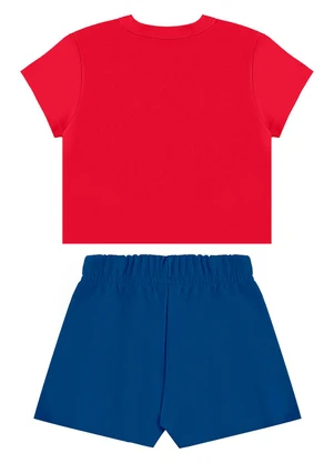 Bee Loop - Conjunto Cropped e Short-Saia Vermelho - BEE LOOP