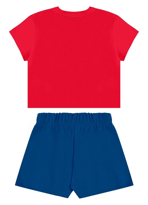 Bee Loop - Conjunto Cropped e Short-Saia Vermelho 2