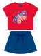 Bee Loop - Conjunto Cropped e Short-Saia Vermelho - variação: Vermelho