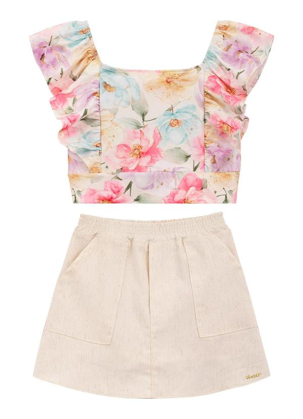 Amada - Conjunto Cropped em Malha e Short Rosa