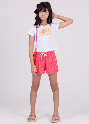 Vida Costeira - Conjunto Cropped Infantil Manguinha Branco - VIDA COSTEIRA