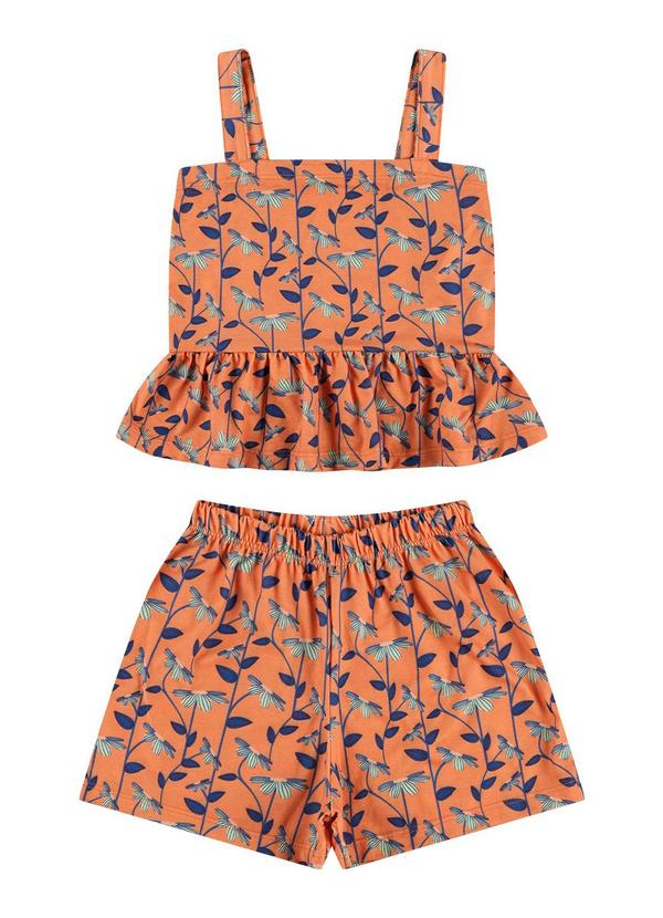 Vida Costeira - Conjunto Cropped Infantil Poliplex Laranja 2