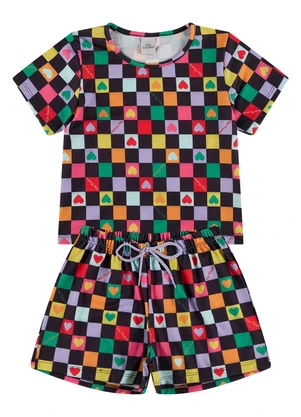 Vida Costeira - Conjunto Cropped Infantil Poliplex Preto - VIDA COSTEIRA