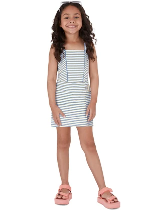 Malwee Kids - Conjunto Cropped Listrado com Fivela Azul - MALWEE KIDS