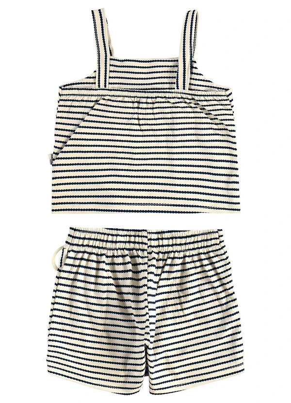 Malwee Kids - Conjunto Cropped Listrado com Fivela Preto 2