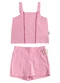 Malwee Kids - Conjunto Cropped Listrado com Fivela Azul - variação: Rosa